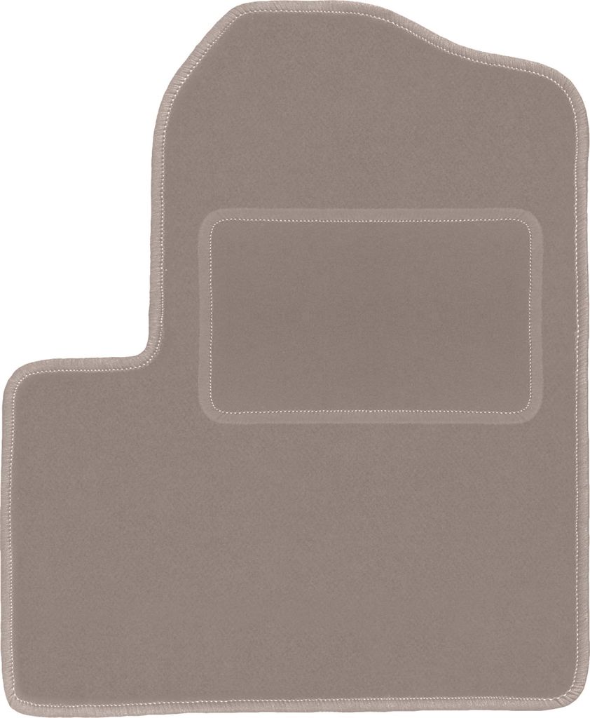 Fahrerfußmatte Velours beige passend für Ford Transit Connect (2003-2012, kombivan) – mit Befestigungen – passgenau
