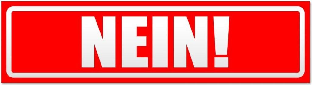 Kiwistar - Autoaufkleber - Rot - 60 x 16 cm - Nein! Invertiert - Hinweis Aufkleber Sticker für Auto, Kfz, Fahrrad, PKW, LKW