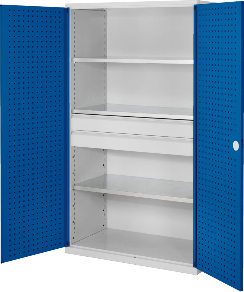 Kappes RasterPlan Großvolumenschränke 1950x1130x590mm Lochplattentüren Modell 3 enzianblau