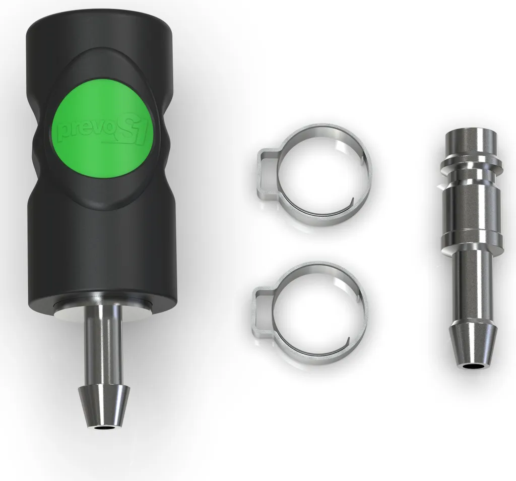 Set di attacchi rapidi per aria compressa AUPROTEC con attacco di sicurezza Prevost da 10 mm + nipplo a innesto + morsetti
