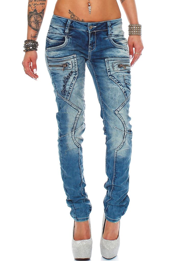 Cipo & Baxx Regular-fit-Jeans Jeans Mit Farbigen Nähten, WD259