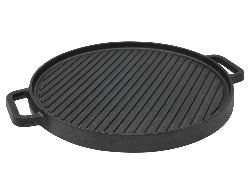 Gril en fonte Ø 30 cm avec double poignée pour cuisson haute température
