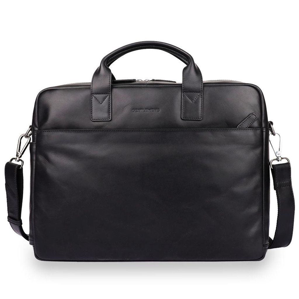 Gentlemen's Laptoptasche aus Echtleder – Notebooktasche Herren 14 Zoll – Business Tasche mit Laptopfach, Trolley-Slot & Tracker-Fach