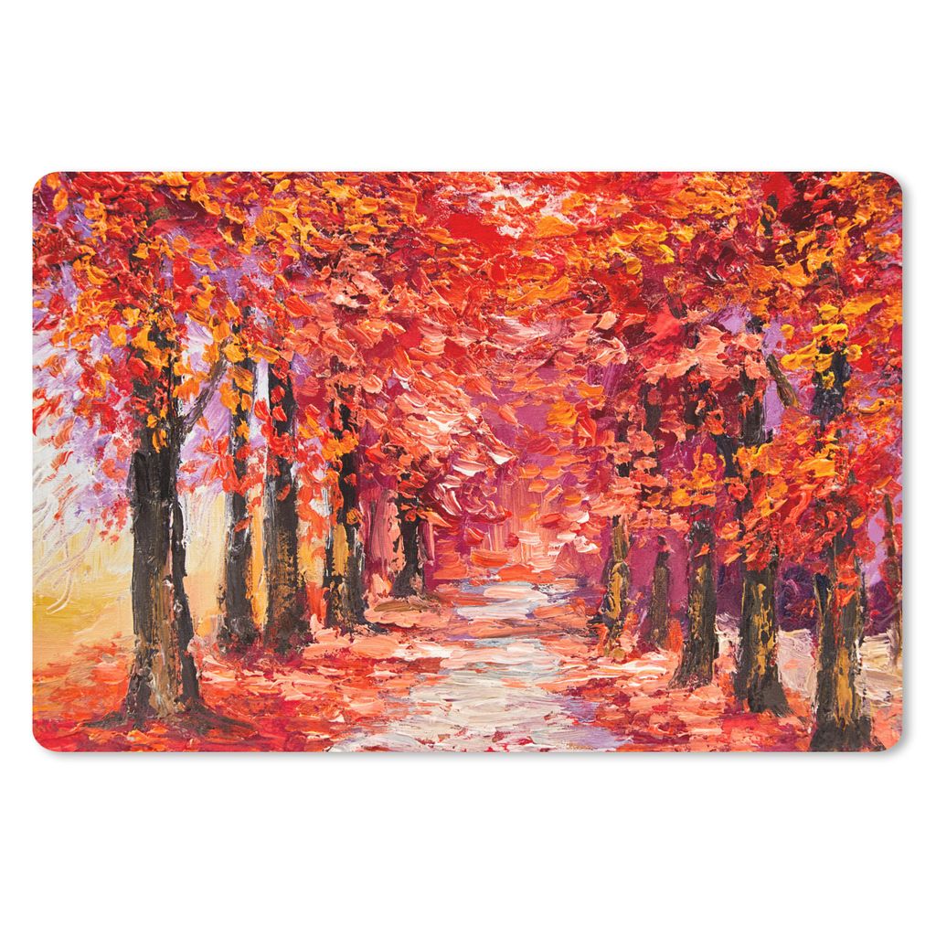 MuchoWow Mauspad Mousepad Gemälde - Bäume - Herbst - Ölgemälde 27x18 cm - Mousepads - Maus Mat - Pad - Mausunterlage - Büroartikel - Desk Ma...