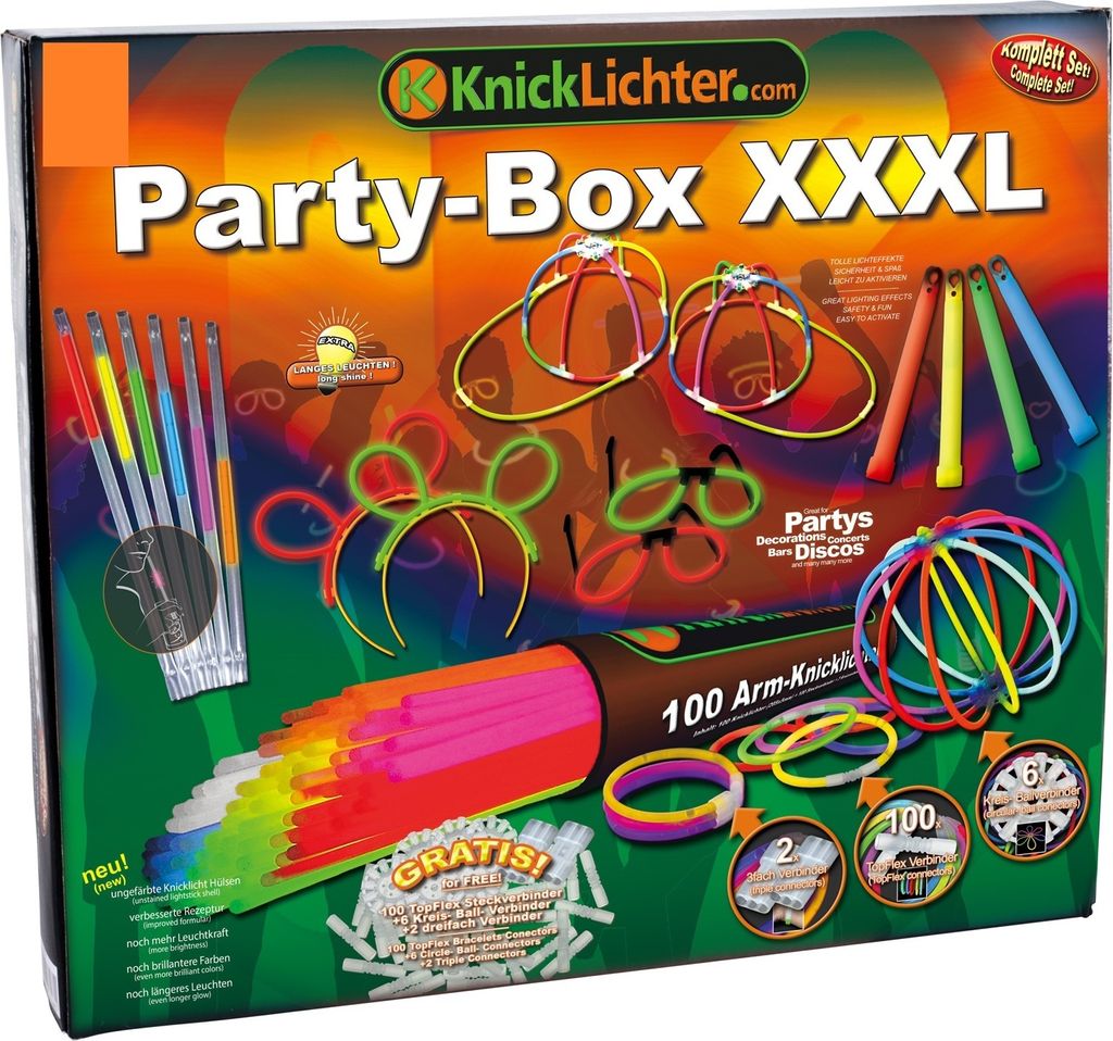 Riesige Knicklichter Party Box XXXL – Komplettset mit 100 Produktbild 