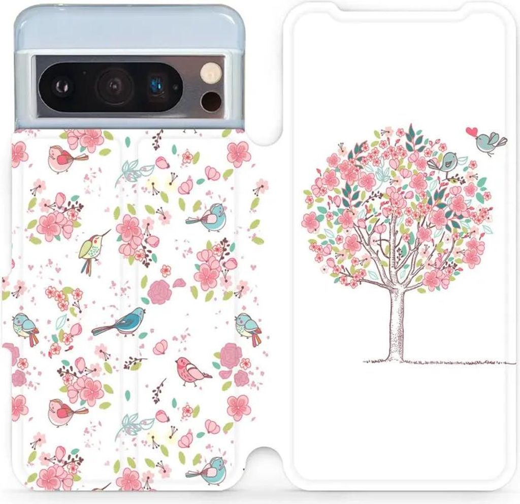 Handyhülle mit klappe für Google Pixel 8 Pro, Mobiwear Book, Rosa Hain