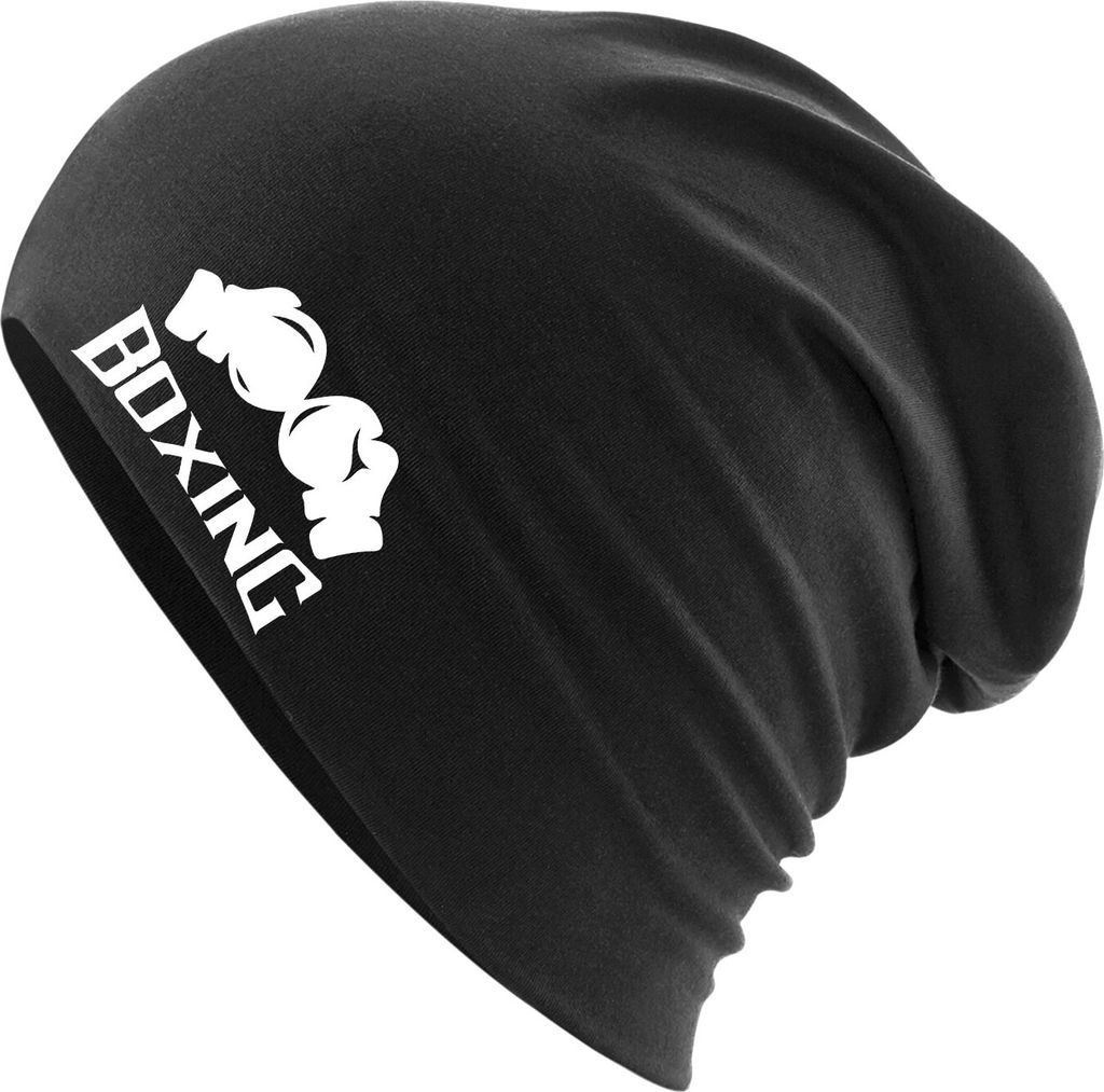 Huuraa Beanie Boxing Boxhandschuhe Black One Size Baumwolle und Elasthan Mütze Geschenkidee