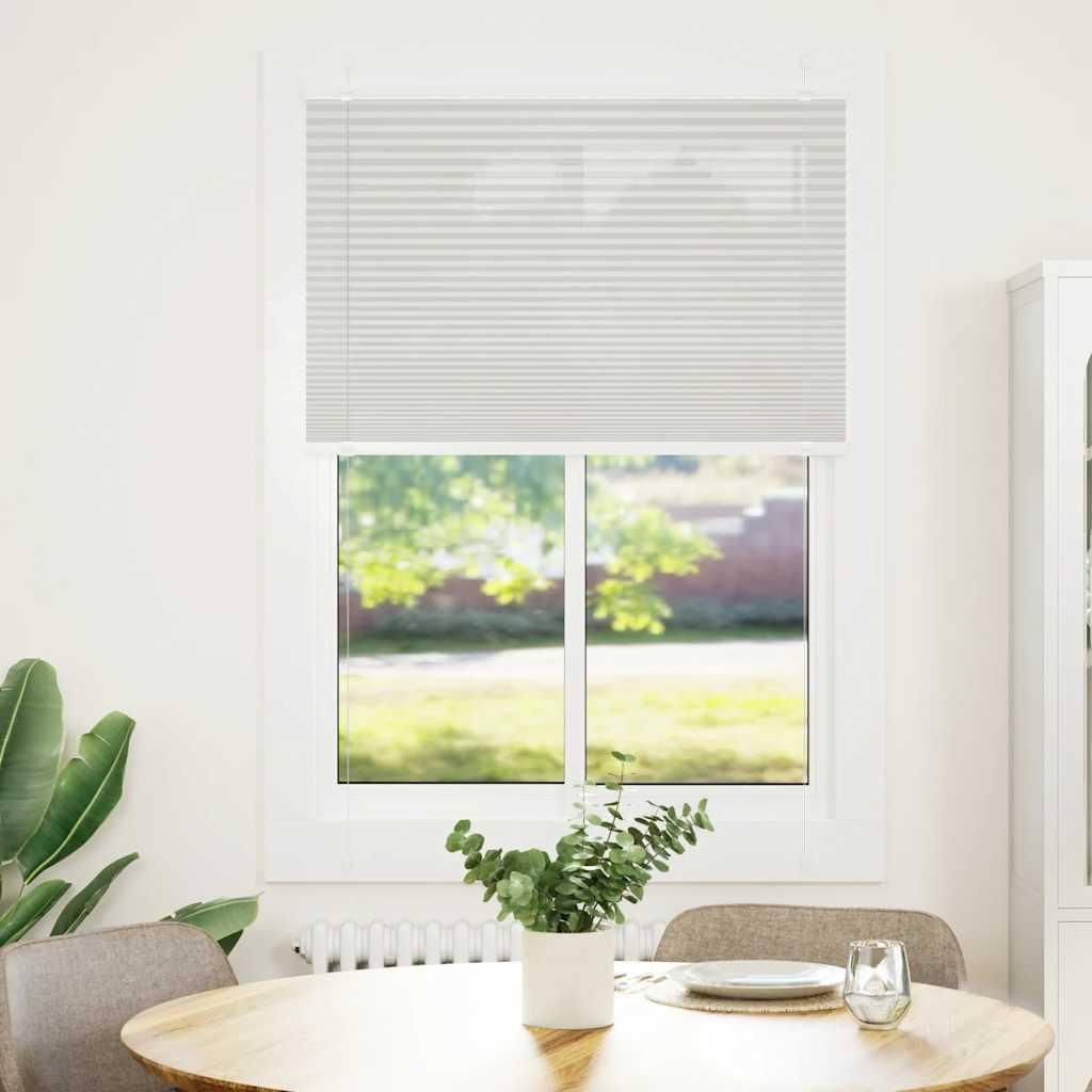 vidaXL Plissee Hellgrau 95x150 cm Stoffbreite 94,4 cm Polyester