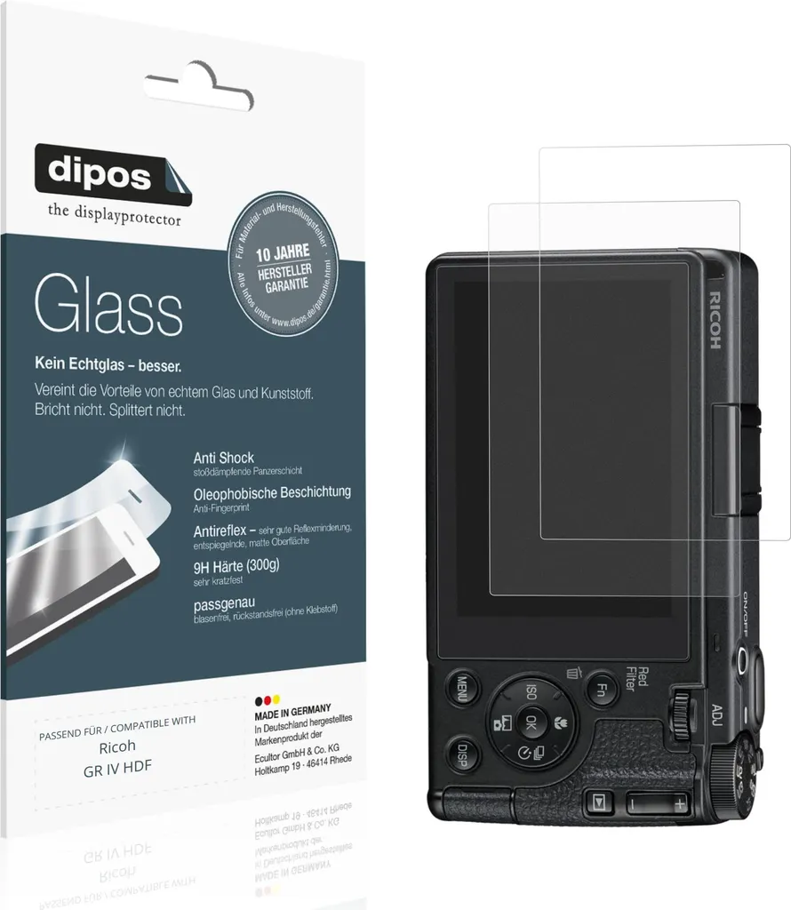Set 2 Pellicole Ricoh GR IV HDF Protezione Opaca Antiriflesso 9H