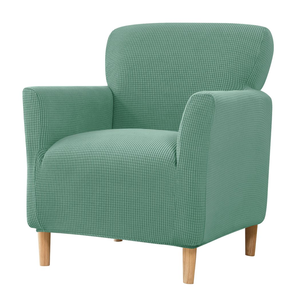 Stretch Sesselbezug Sesselhusse Bankettsessel-Schonbezüge, Clubsessel Sessel Bezug, Sesselschoner mit Armlehne Sitzbezug,Grün