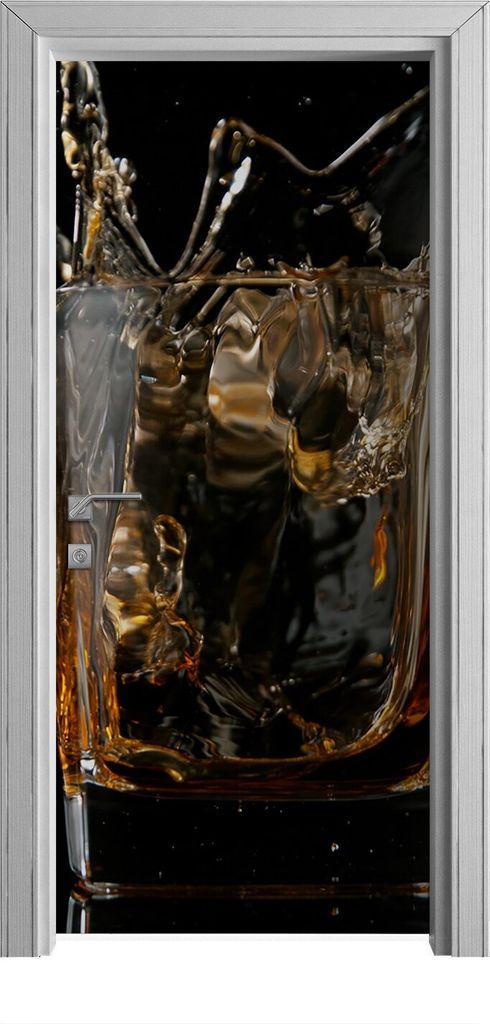 Tür Selbstklebende 90x210 cm Türfolie Türtapete Klebefolie - Whisky Glas