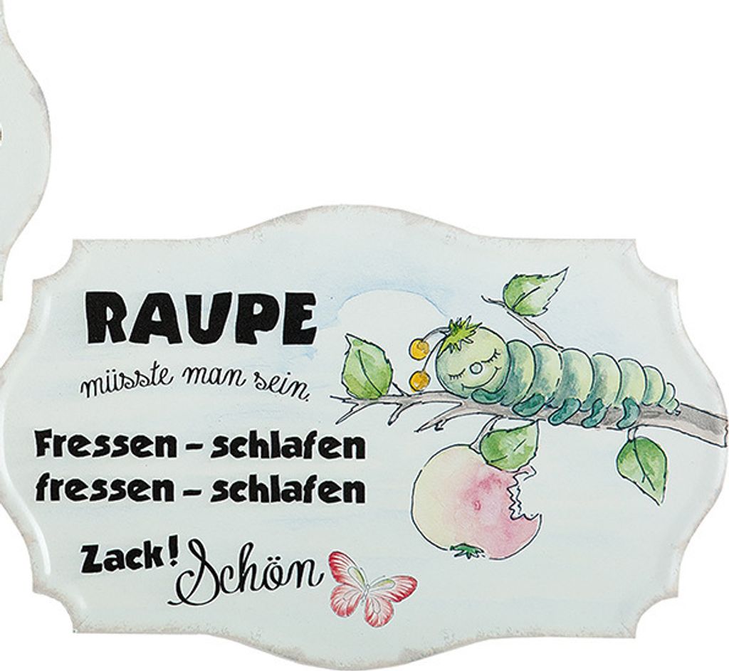 Metallschild "Raupe" 30x19cm Produktbild 