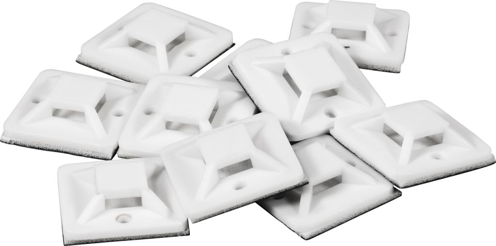 Kabelsockel McPower für Kabelbinder 20x20mm, selbstklebend, 10er-Pack