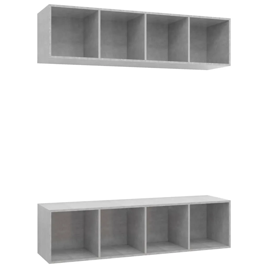 Set 2 Mobili Porta TV vidaXL Grigio Cemento | Offerta Arredo