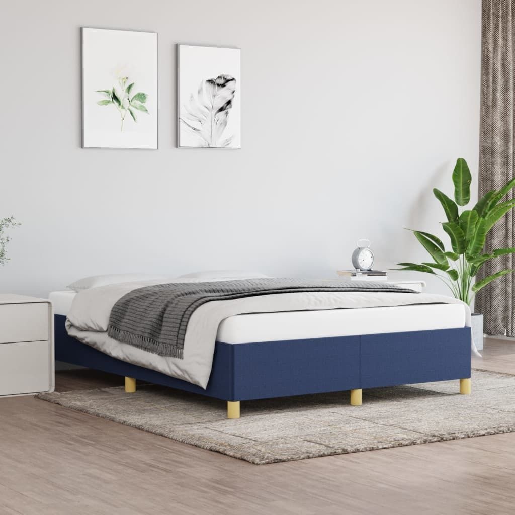 Maison Exclusive - Bettgestell ohne Matratze Blau 140x200 cm Stoff