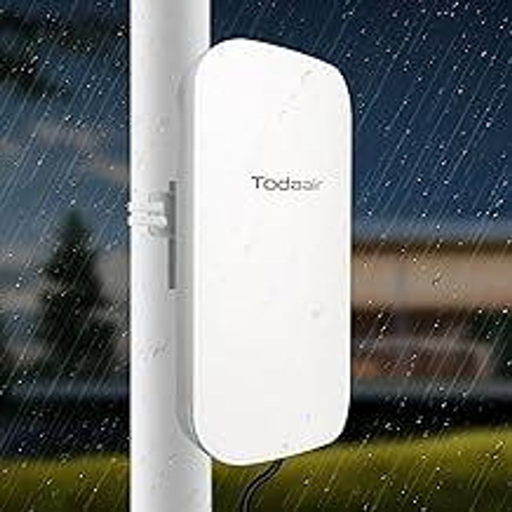 Outdoor-WLAN-Extender, IP65 Wasserdicht,WiFi Repeater bis zu 1200Mbps Dual-Band,AP & Repeater Modus,Deckt bis zu mindestens 320 qm und 30 Geräte a...
