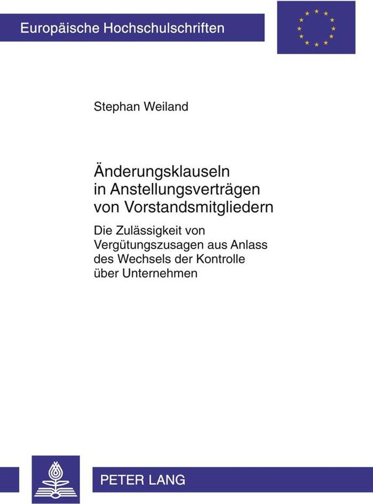 Änderungsklauseln in Anstellungsverträgen von Vorstandsmitgliedern