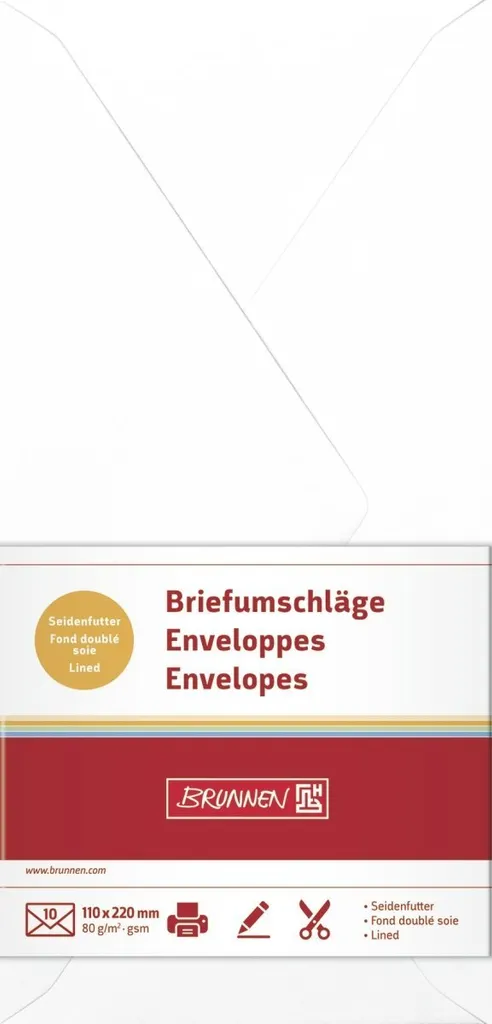 Enveloppe DIN Long blanc BRUNNEN 105125100 en papier haute qualité
