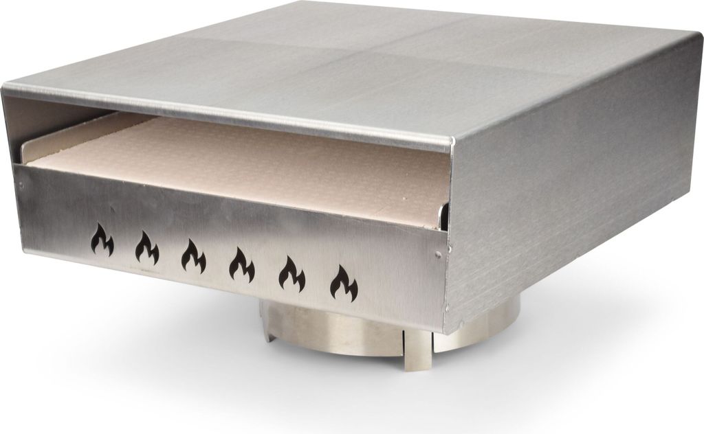 Feuerplatte Pizzaaufsatz | Pizzabox aus Edelstahl - perfekte Oberhitze für deine Pizza wie aus dem Holzofen