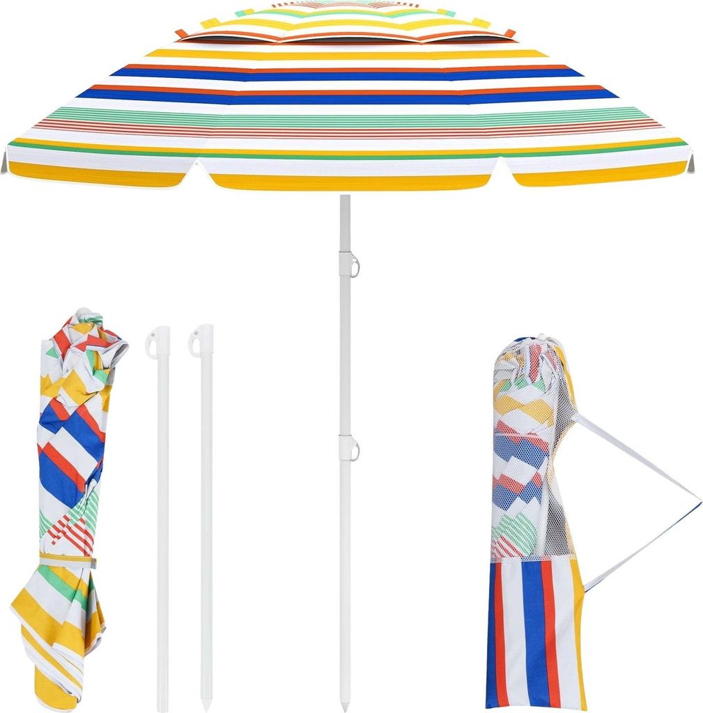 Strandschirm 179 cm mit Sandanker & Tragetasche