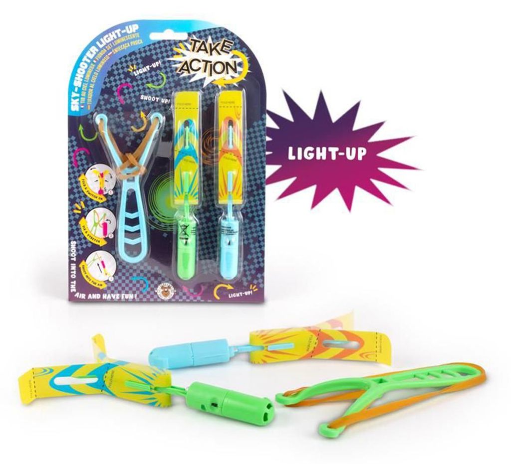 TRENDHAUS TAKE ACTION Sky-Shooter Light-Up 3-teilig | Leuchtendes Abschuss-Spielzeug