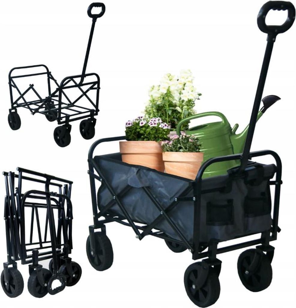 BDW, Bollerwagen, Strandwagen, Faltbarer Transportwagen, 120 l, Grau, 45x60x16cm