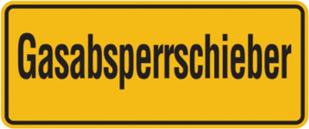 Dreifke Hinweisschild, Gasabsperrschieber, 100x240mm, Folie/Aluminium, Folie...