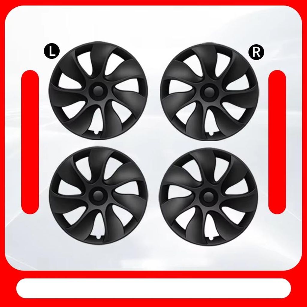 4er Set Radkappen für Tesla Model Y 2020-2024, 19 Zoll, links & rechts, Cyclone Design, Felgendeckel Ersatz, Radabdeckung Zubehör