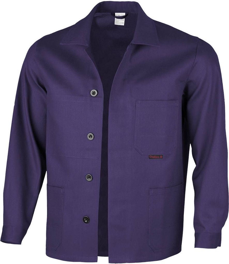 Qualitex Arbeitsjacke - lange classical Werkstattjacke - BW 270 g - aus reiner Baumwolle - in Farbe: hydronblau - Herren: 62 - Damen: 56