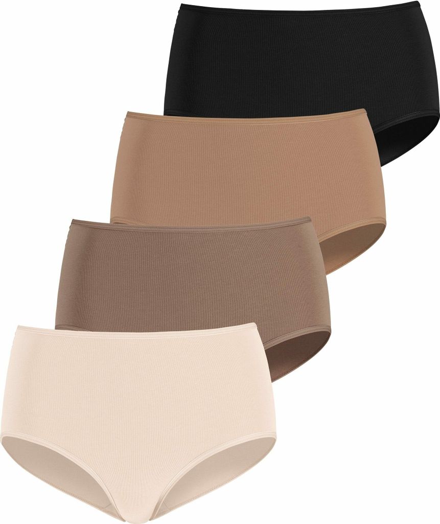 LASCANA Taillenslip 4 -teilig champagner, nougat, beige, schwarz Größe 36/38