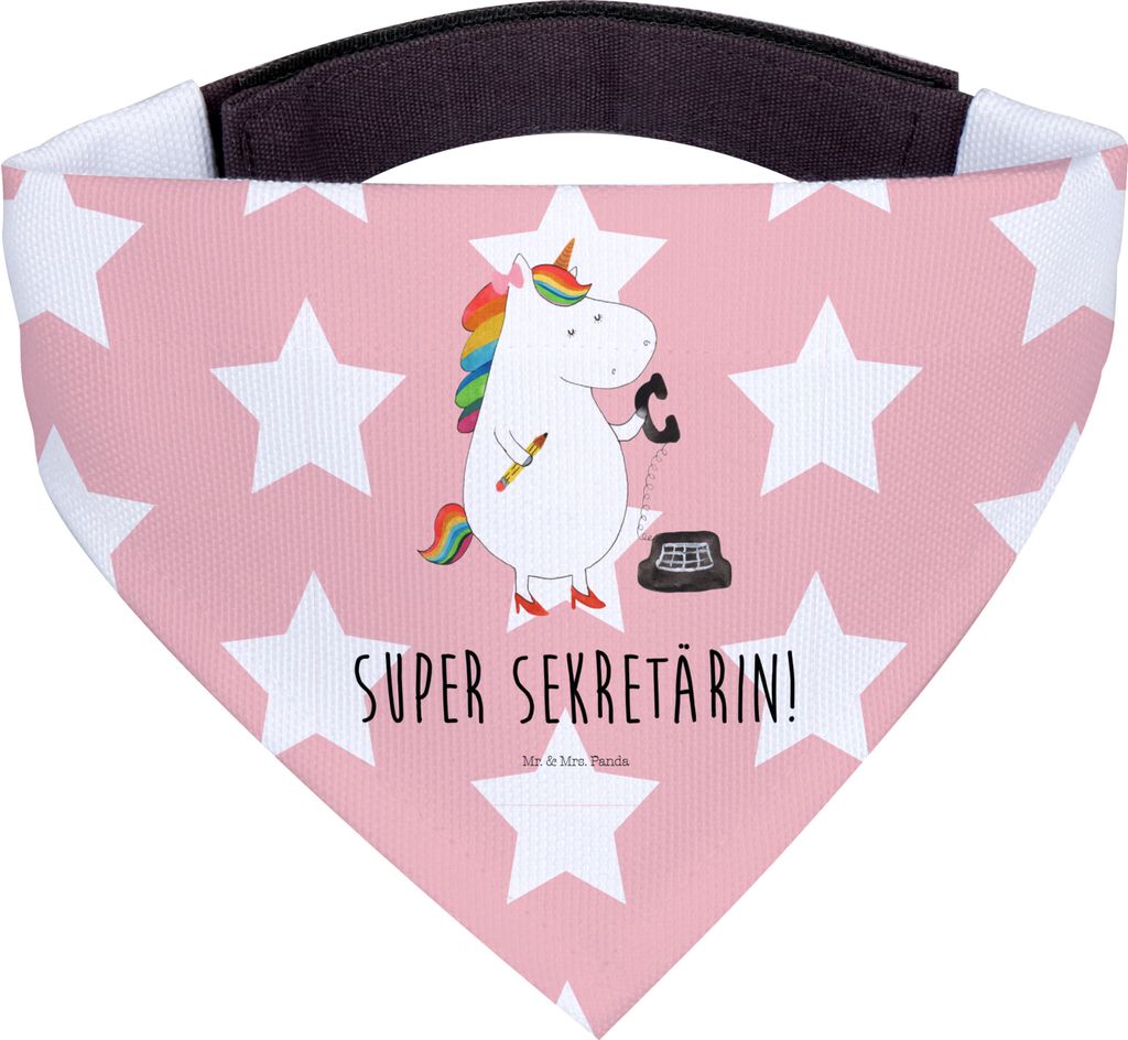 Mr. & Mrs. Panda Halstuch Für Hunde Einhorn Sekretärin - Rot Pastell - Geschenk, Steuerbüro, Dreieckstuch, Hund, Büro, Einhörner, Hals Tuch, H...