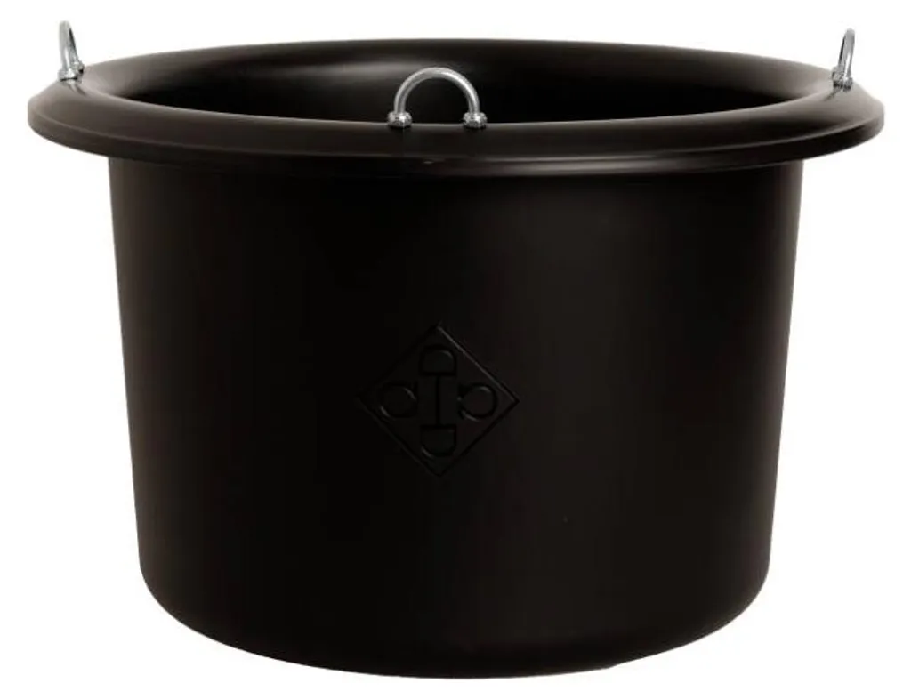 Seau à nourriture Noir Grooming Deluxe - Seau d'écurie incassable 12 L