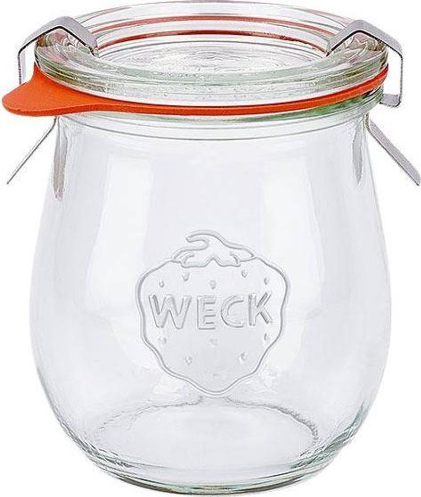 Weck - Mini-Tulpenglas mit Deckel, inklusive Dichtungen und Klammern, 220 ml, 762, 24 Stück