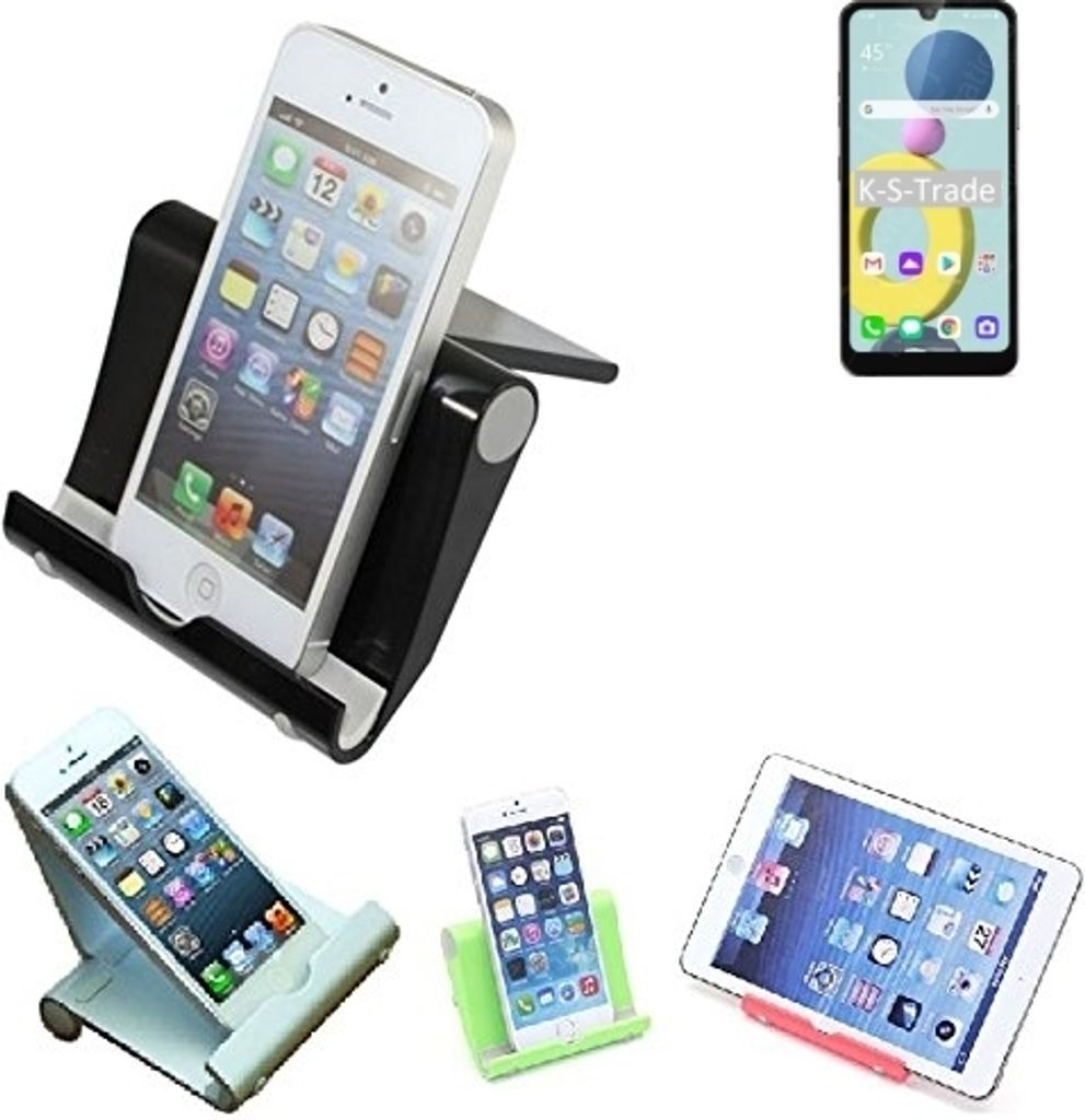 K-S-Trade Handy-Ständer kompatibel mit LG Electronics Xpression Plus 3 faltbarer Tischständer Smartphone Tablet Halterung Reise