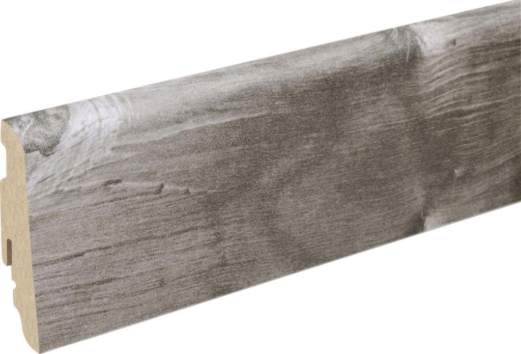 Neuhofer Fußleiste 240 cm 58 x 19 mm Spaltholz grau