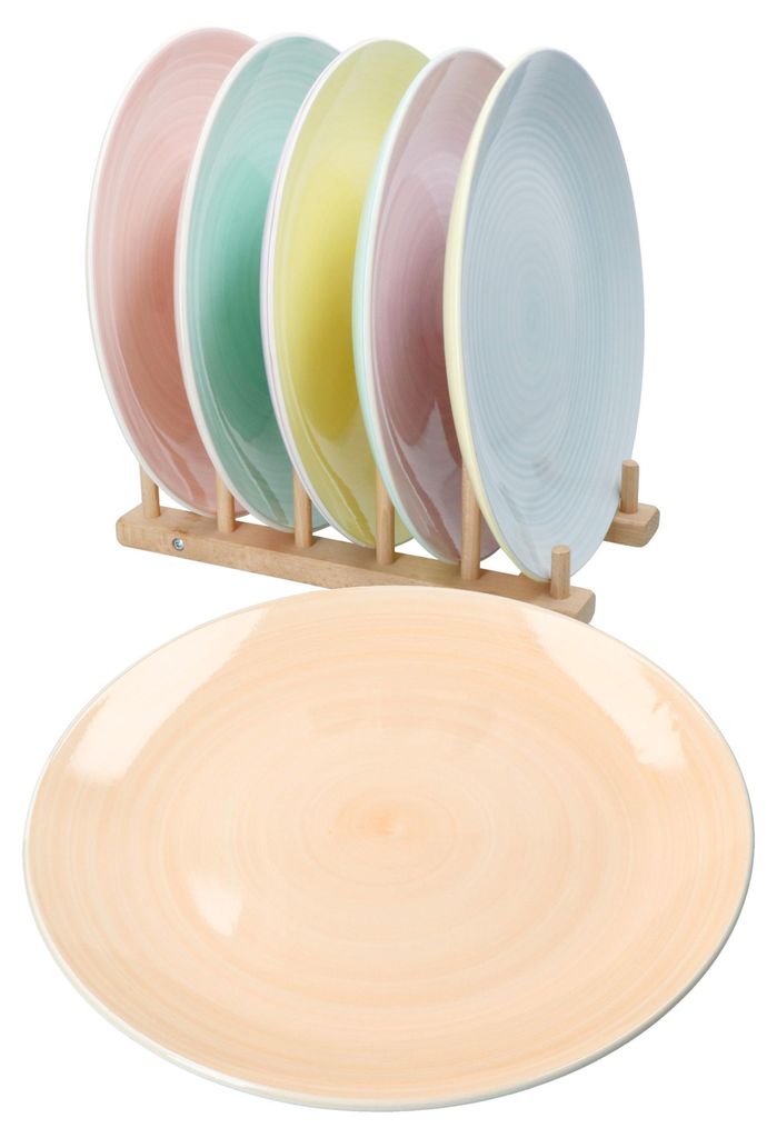 Pastello Set de 6 assiettes colorées grandes assiettes en Image du produit 
