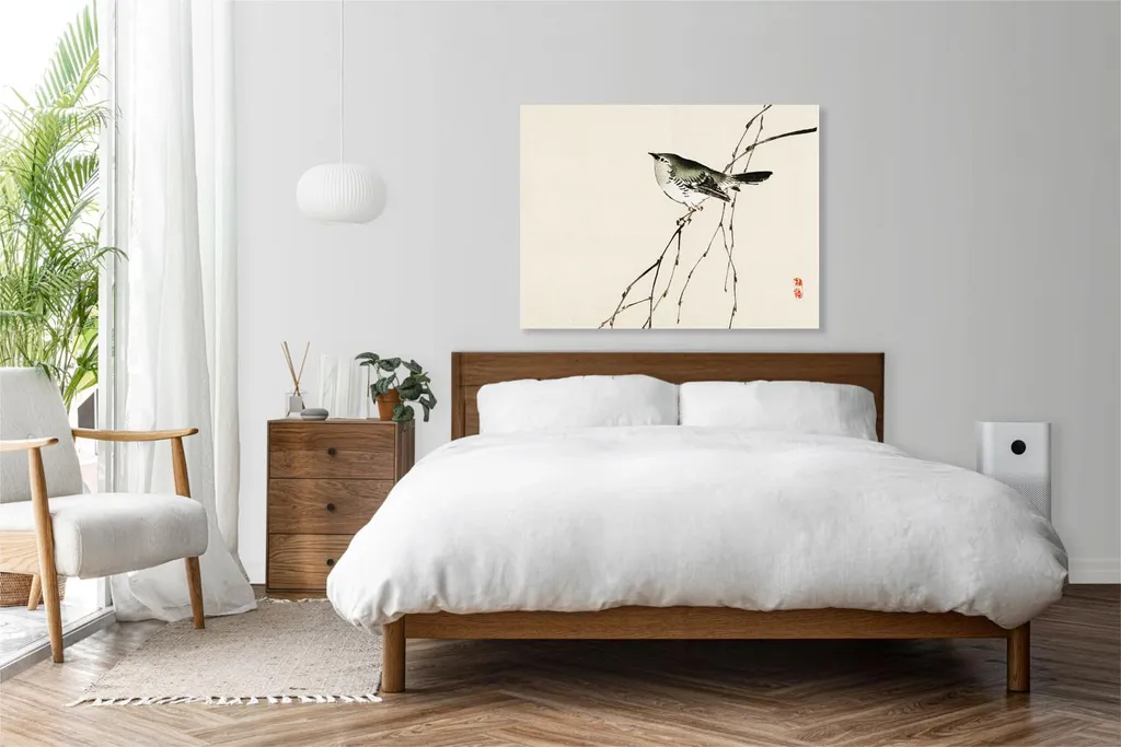 Quadro 100x70 cm Tit, Kōno Bairei Giapponese Vintage per il salotto - 3