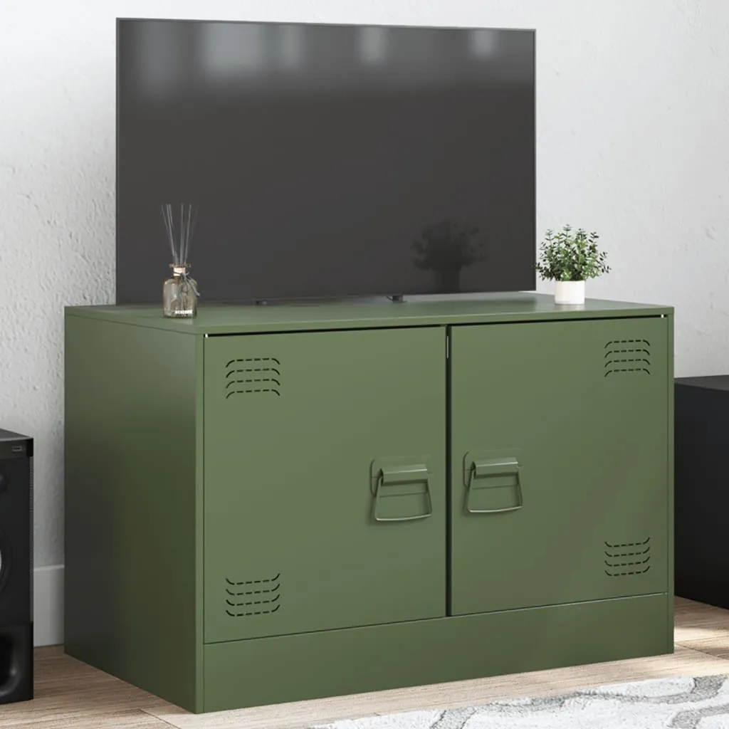 Supporto Porta TV Verde Oliva Maison Exclusive Acciaio 67x39x44 cm