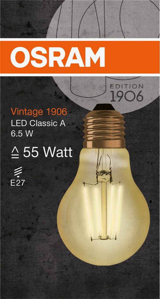 Osram 4058075293298, 6,5 W, 50 W, E27, 100 lm, 15000 h, Produktbild 