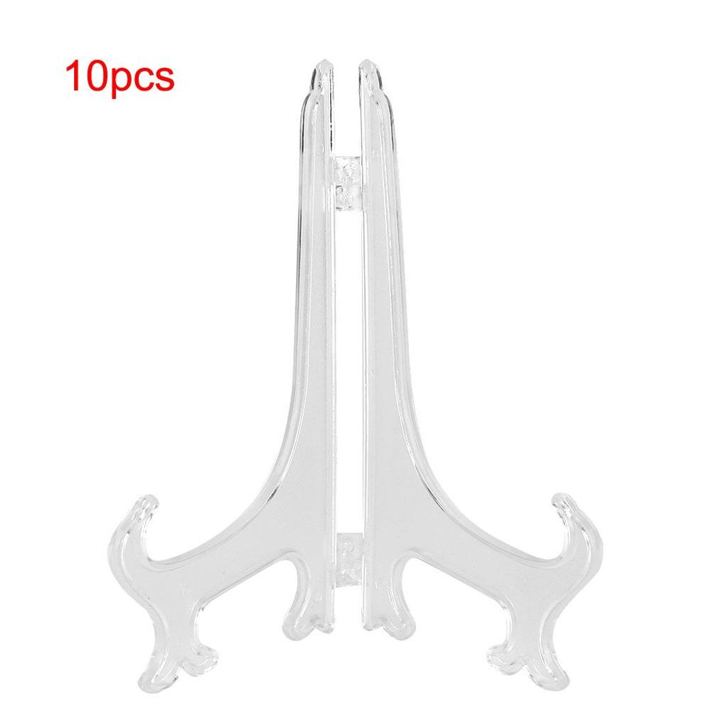 10 stücke Klapp Weiß Kunststoff Platte Halter Gericht Bild Rahmen Dekorative Display Stand Rack