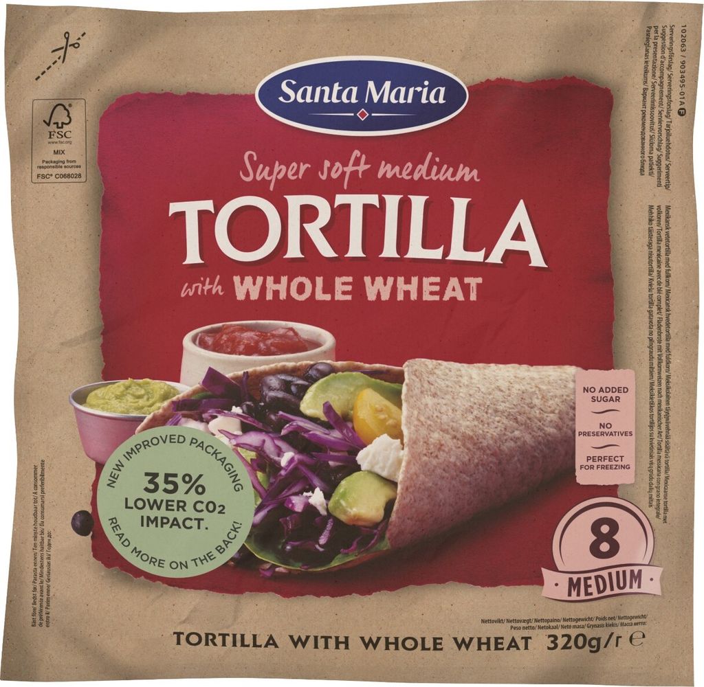 Santa Maria Whole Wheat Tortilla nach mexikanischer Art 320g