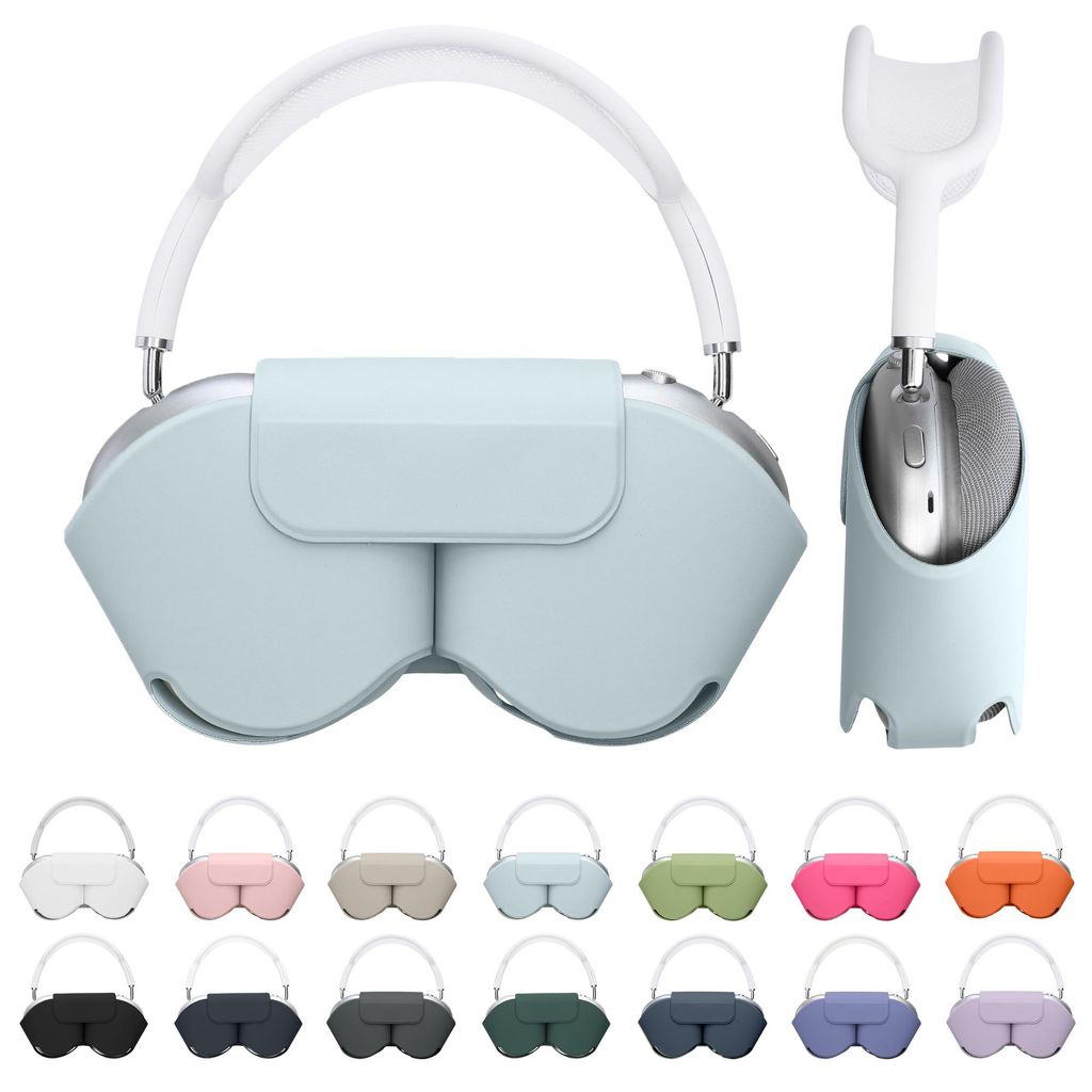 kwmobile Hülle für Apple AirPods Max / AirPods Max 2 Case - weiches Polyester Kopfhörer Cover - Sleep Mode kompatibel - Hellblau