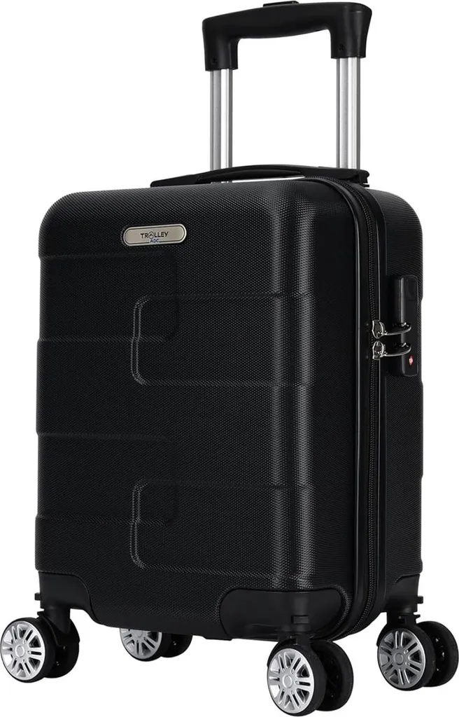 Valise cabine pour avion Ryanair noir Trolley Adc VAL-738 format 10kg