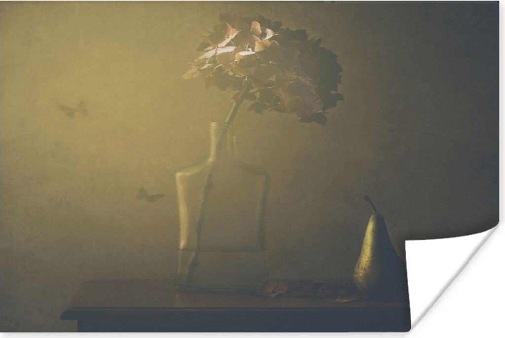 MuchoWow Poster Blumen - Vase - Obst 120x90 cm - Wandbild