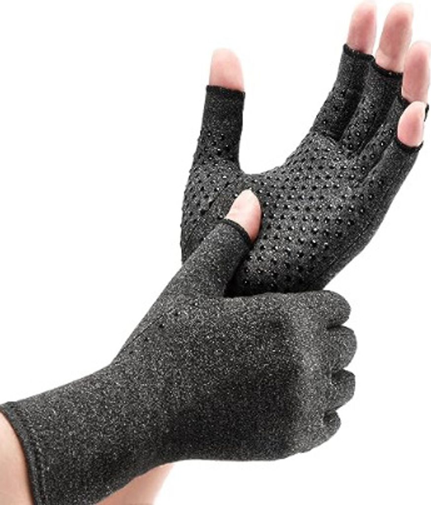 AovYoo Fingerless Arthritis Compression Gloves - Hand Pain Relief (M