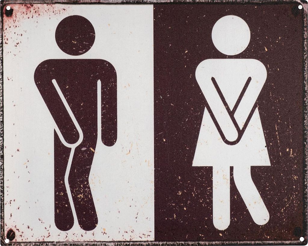 Moritz Blechschild 25 x 20 cm Toiletten Man und Frau Wc Deko Metallschild Retro Vintage Retro Sprüche lustig