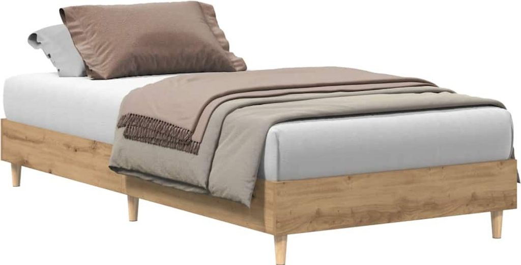 "SALE 2026"Bettgestell Stylishces - Einzelbett/Jugendbett mit Lattenrost - ohne Matratze - Artisan-Eiche 75x190cm Holzwerkstoff - Klassische Betten...