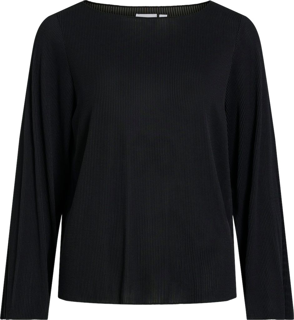 VILA Langarmshirt Elegantes Plissé-Design U-Boot-Ausschnitt Größe: L