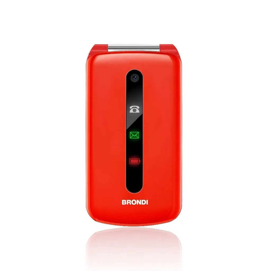 Téléphone Mobile Facile Brondi President Basic Rouge Double SIM et 32 Go