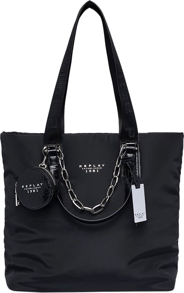 Replay FW3181,098 Frauen Polyester Rucksack Mit Kroko Druck Details In Schwarz (ONE SIZE; Schwarz)